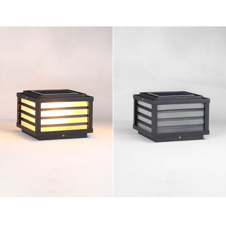 Modern Minimalist Solar LED Aluminum Post Light for Garden - Waterproof Landscape Lighting