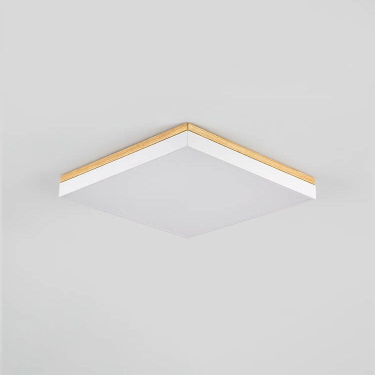 Modern Minimalist Solid Wood LED Flush Mount Light for Living Room