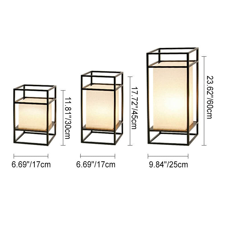 Japanese Tatami Rectangular Iron Floor Lamp - 1-Light Design for Elegant Home Decor