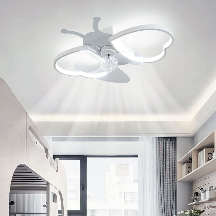 Nordic Silicone Butterfly LED Ceiling Fan Light