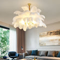 Feathers Copper Nordic Chandelier Flush Mount Ceiling Light