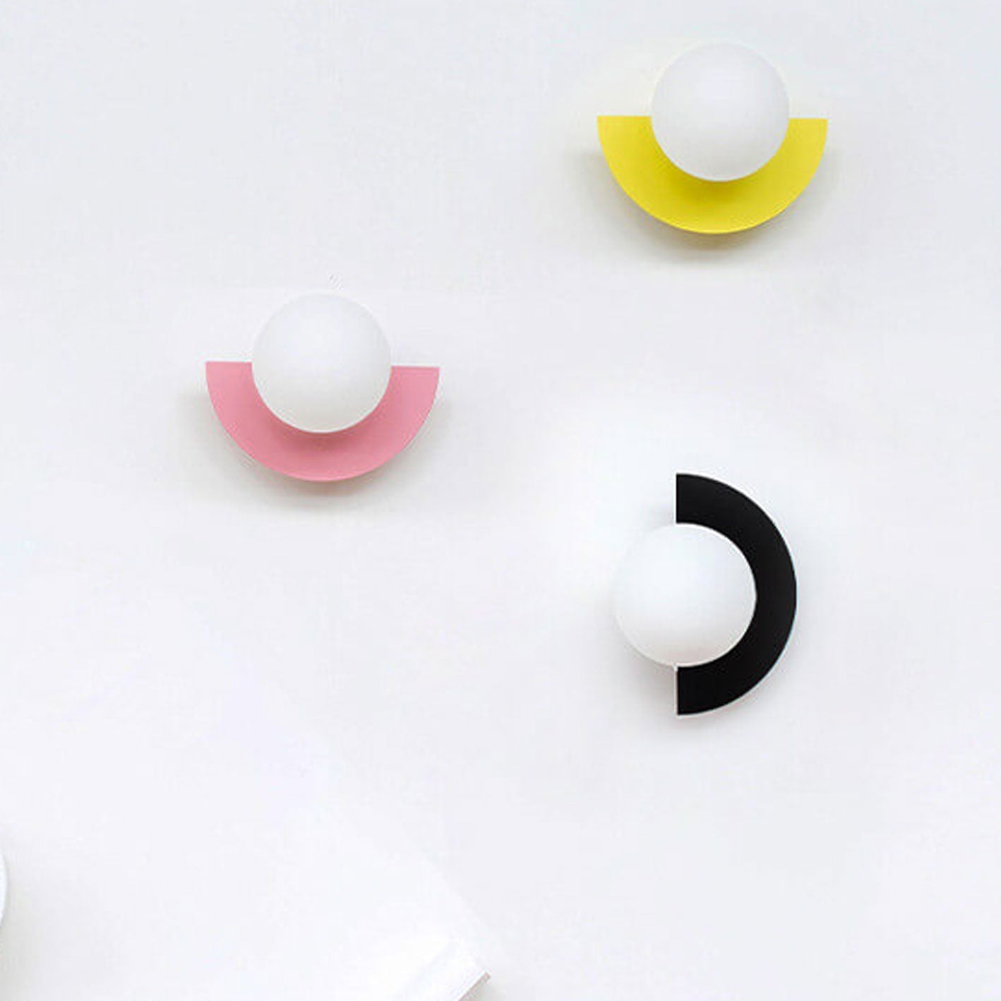 Modern Minimalist Glass Spherical Colorful Semicircle Wall Sconce Lamp