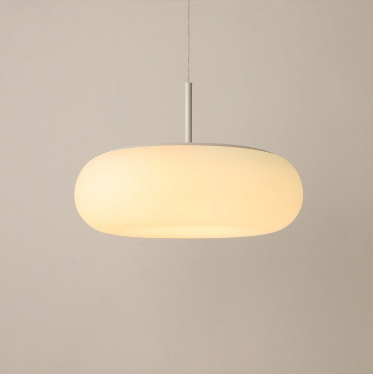 Modern Minimalist Oval Iron LED Pendant Light for Living Room