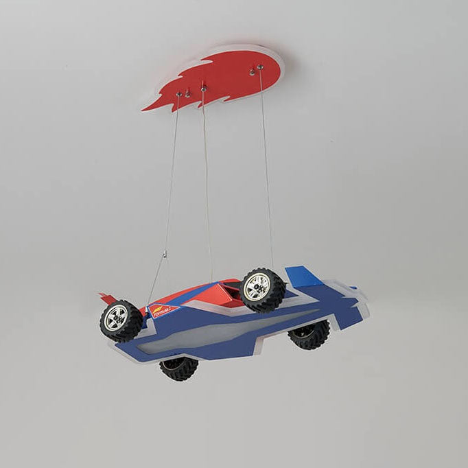 Modern Children's Racing Iron Acrylic LED Pendant Light - Kids Room Decor, Racing Car Pendant, Energy-Efficient Lighting, Adjustable Height, Playroom Illumination, Unique Ceiling Fixture, Creative Bedroom Lighting, Fun Kids Hanging Light, Colorful Nursery