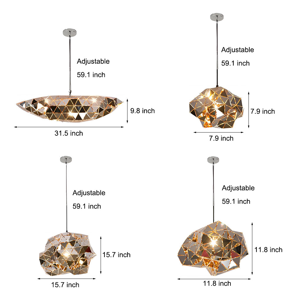 Irregular Stainless Steel Hollow Chandelier - Creative Post-Modern Design