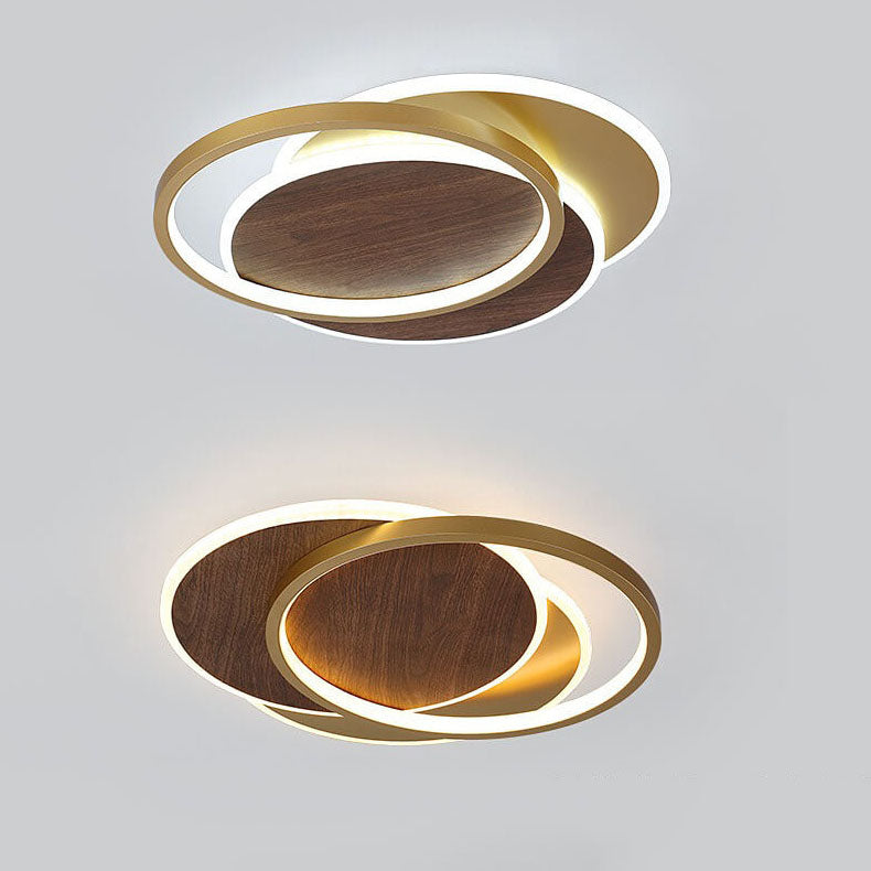 Modern Nordic Wrought Iron Round LED Flush Mount for Living Room
