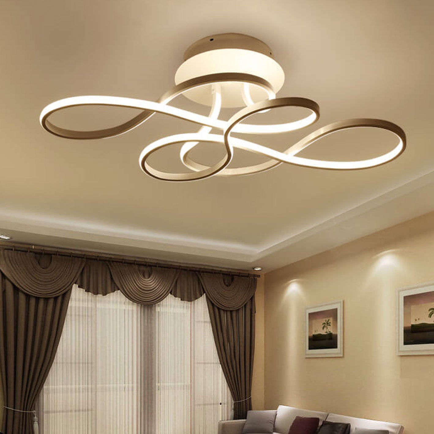 Modern Minimalist LED Flush Mount Ceiling Light - Aluminum & Acrylic Design