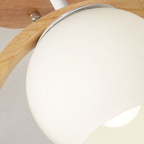 Modern Japanese Minimalist Round Bird Semi-Flush Mount Ceiling Light