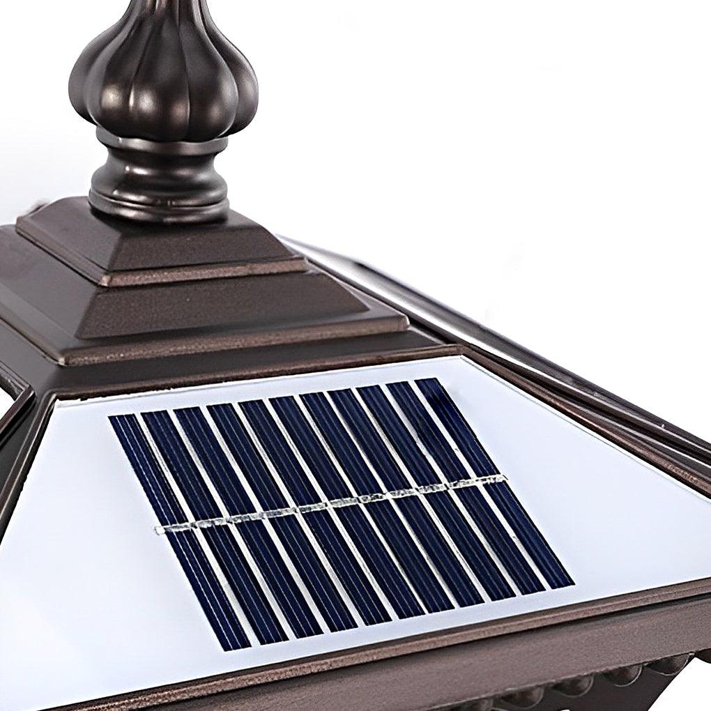 Vintage Striped Glass LED Solar Wall Lights Waterproof Black Retro