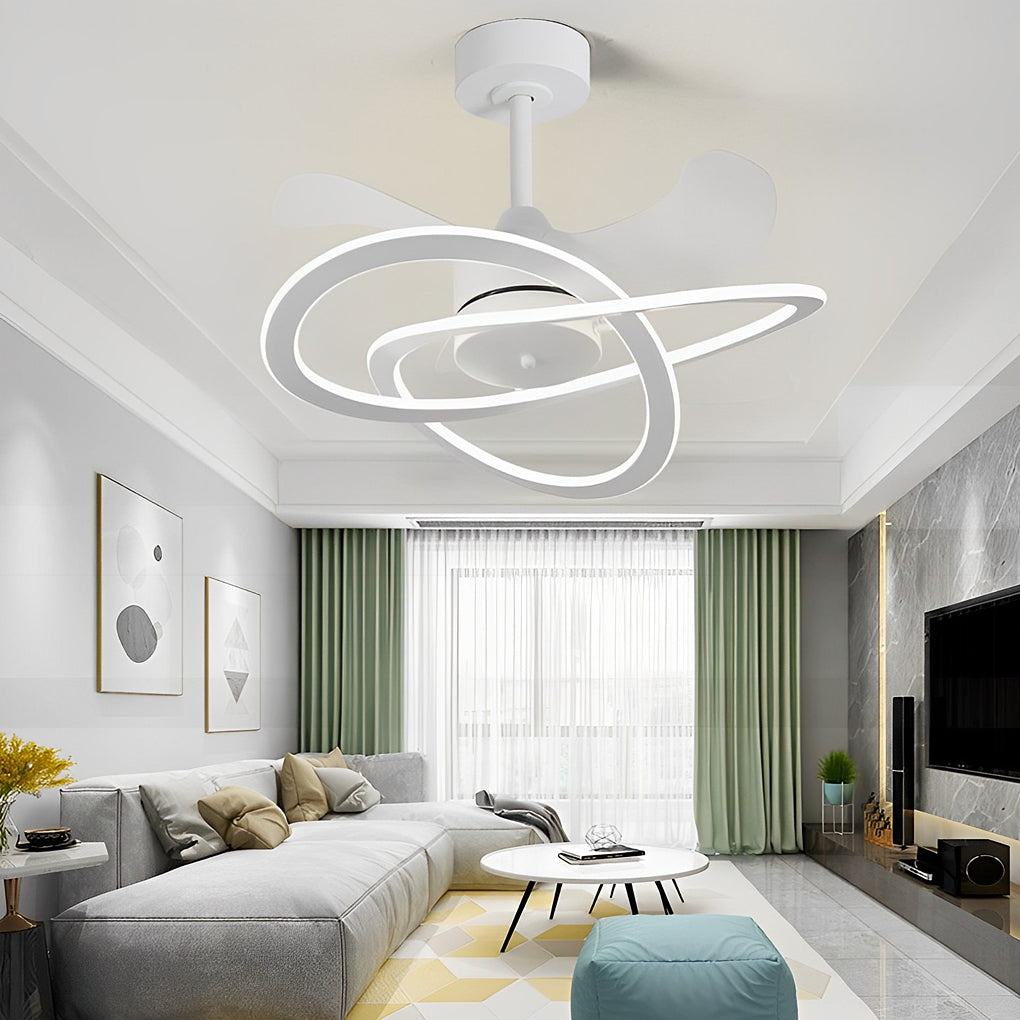 Waves Flower LED Mute Ceiling Fan | Nordic Bladeless Design