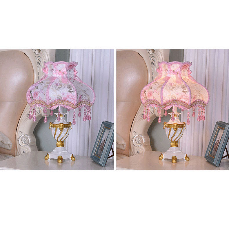 European Luxury Lace Resin Table Lamp - 1-Light Elegance for Home Decor