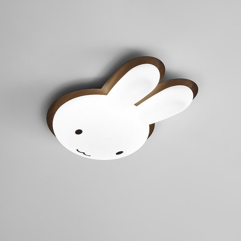 Modern Funny Bunny Kids Iron Acrylic LED Flush Mount Light - Cute Kids Room Lighting, Playful Bunny Design, Energy Efficient Bedroom Fixture, Nursery Ceiling Lamp, Childrens Room Decor, Fun Kids Lighting, Stylish LED Flush Ceiling Light for Toddlers, Uniq