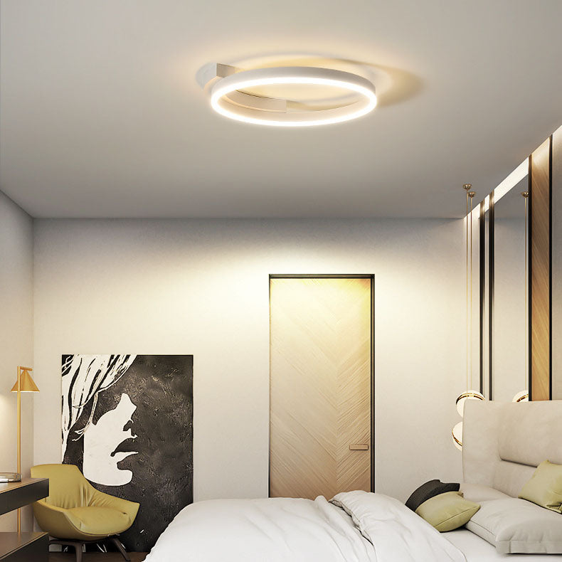 Modern Minimalist LED Flush Mount Ceiling Light – Acrylic & Aluminum Circle Ring for Living Room