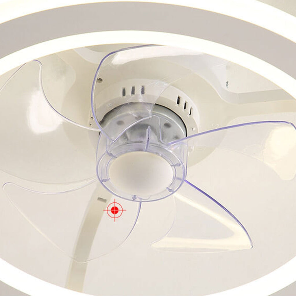Nordic Creative Round LED Semi-Flush Mount Ceiling Fan Light Fixture