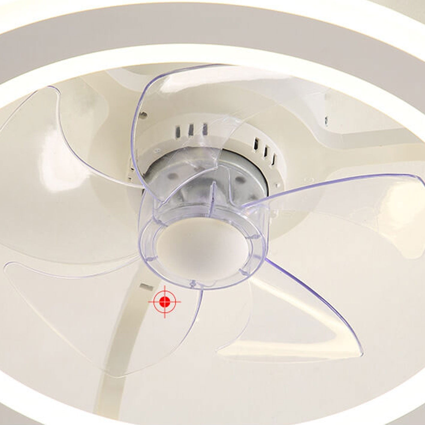 Nordic Creative Round LED Semi-Flush Mount Ceiling Fan Light Fixture