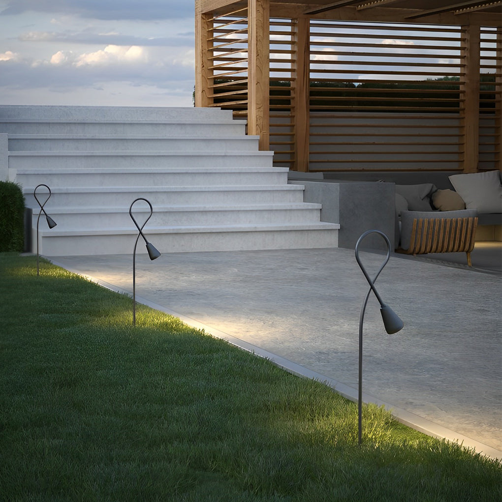 Arched Gooseneck Pathway Lights Waterproof LED COB Outdoor Lighting for Gardens and Walkways