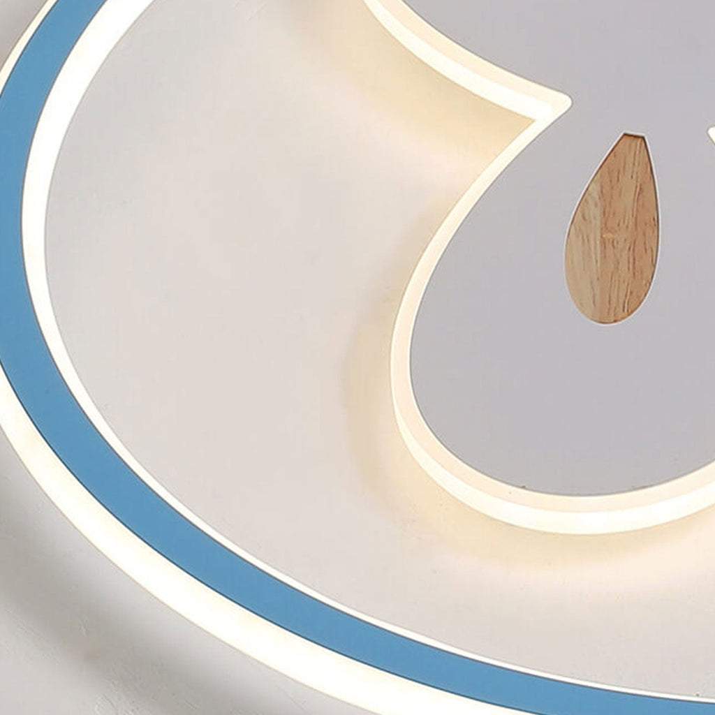 Childlike Modern Cartoon Rabbit LED Flush Mount Light Ceiling Fixture Cute Bunny Design for Kids Room Nursery Playroom Aesthetic Lighting Decor Kids Bedroom Illumination Creative Playful Home Lighting Children's Room Ceiling Light
