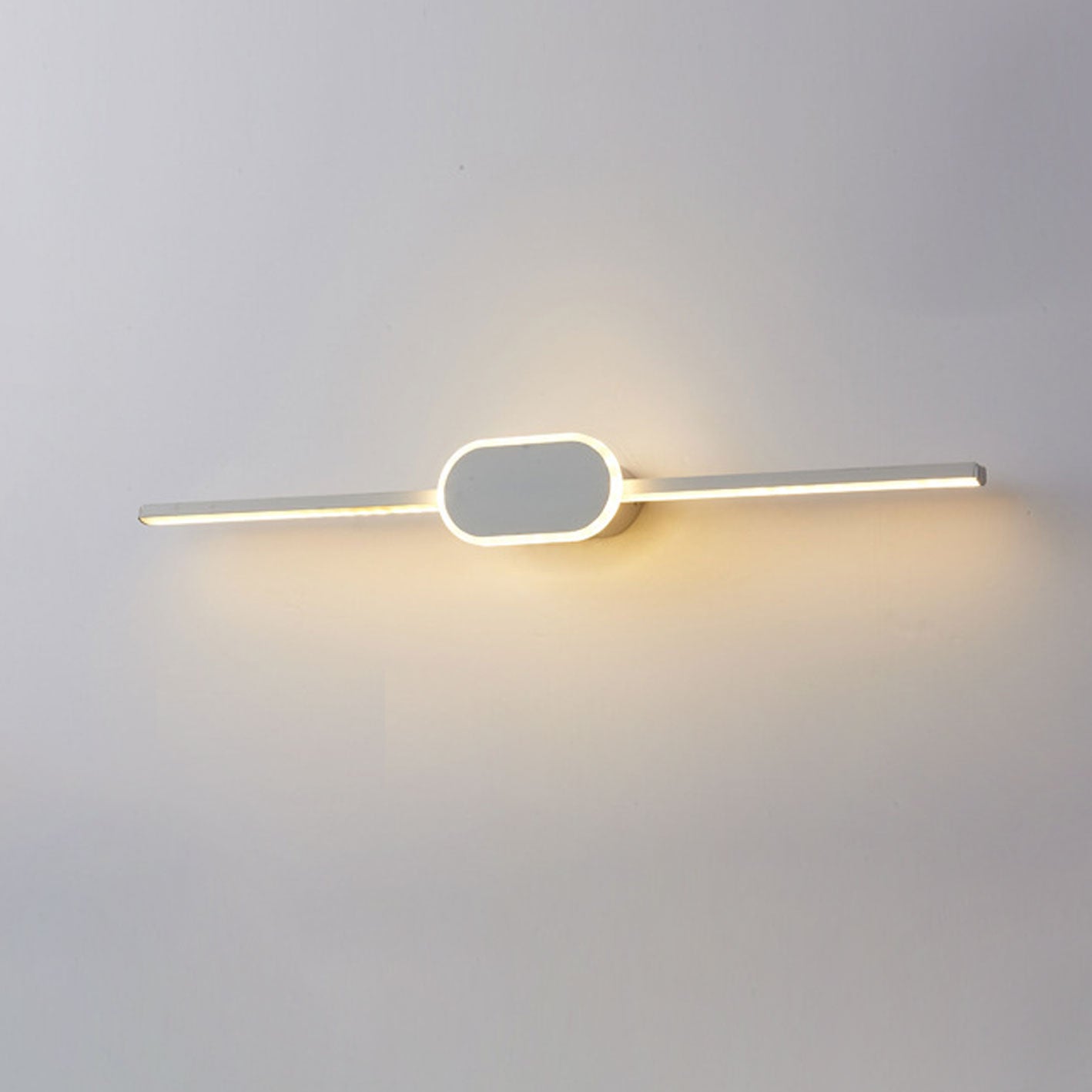 Modern Minimalist Oval Base LED Wall Sconce - Long Strip Design Vanity Light