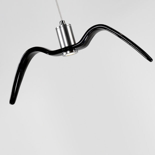 Contemporary Nordic Wrought Iron Seagull LED Pendant Light for Living Room
