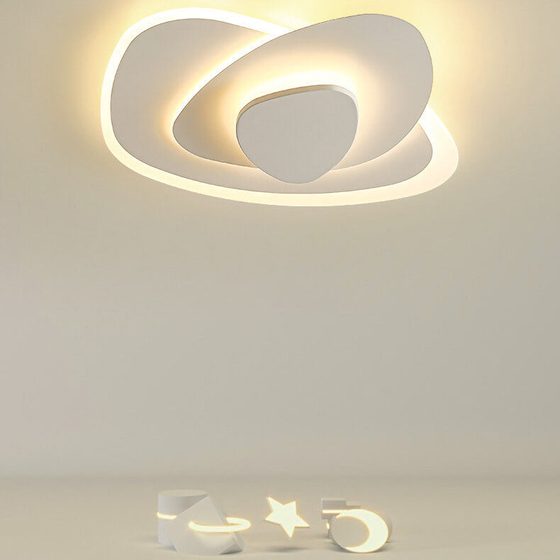 Nordic Geometric Wrought Iron LED Flush Mount Ceiling Light