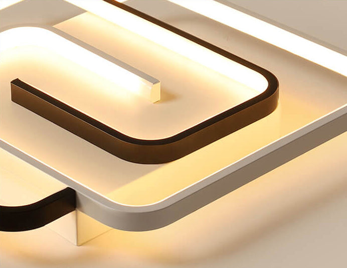 Modern Square Aluminum LED Semi-Flush Mount Ceiling Light