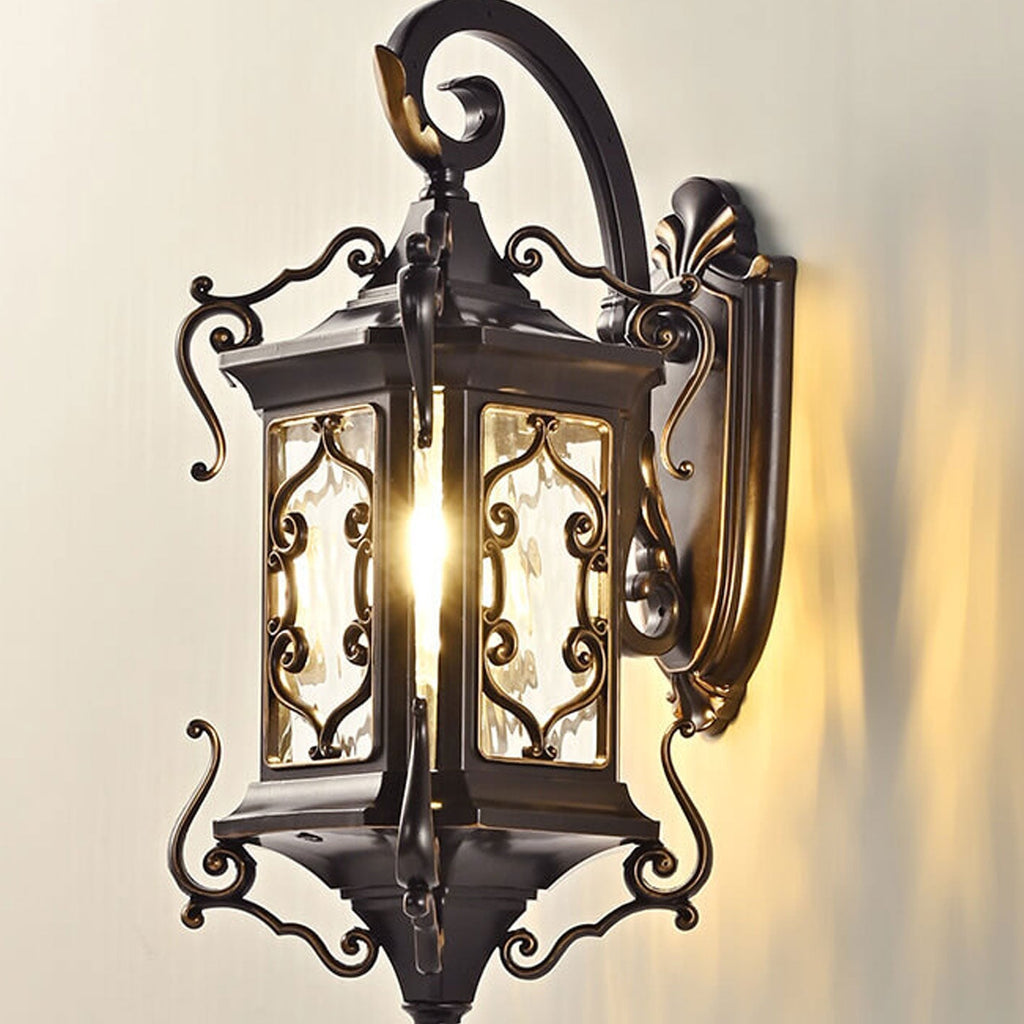 European Palace Outdoor Waterproof Wall Sconce Lamp - 1-Light Decorative Fixture for Gardens and Patios
