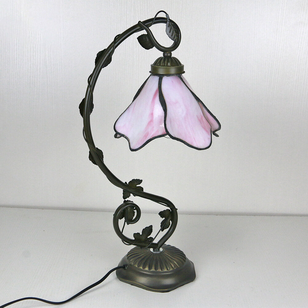 Tiffany Style Stained Glass Flower Petal Table Lamp - 1-Light Lighting Accent
