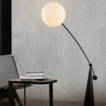 Contemporary Tapered Base Fishing Rod Floor Lamp - 1-Light Iron & Glass Design for Living Room