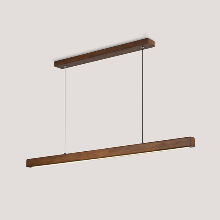 Contemporary Nordic Rubber Wood Acrylic LED Island Light Chandelier for Dining Room
