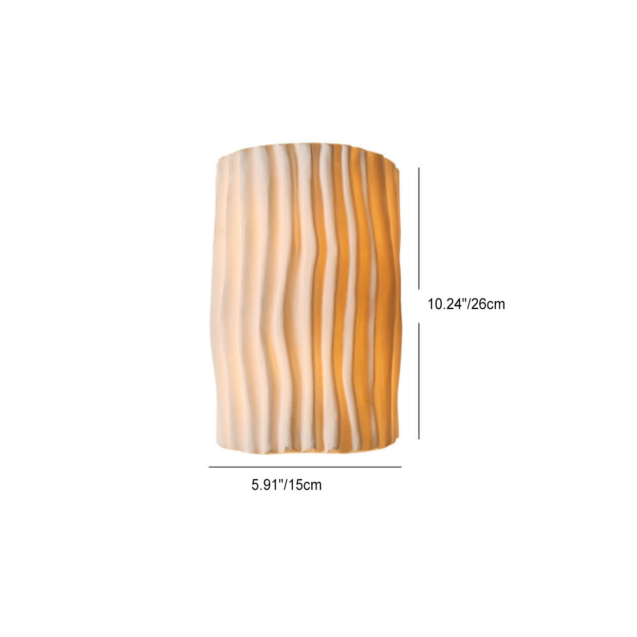 Contemporary Nordic Resin Striped Half Cylinder 2-Light Wall Sconce for Living Room
