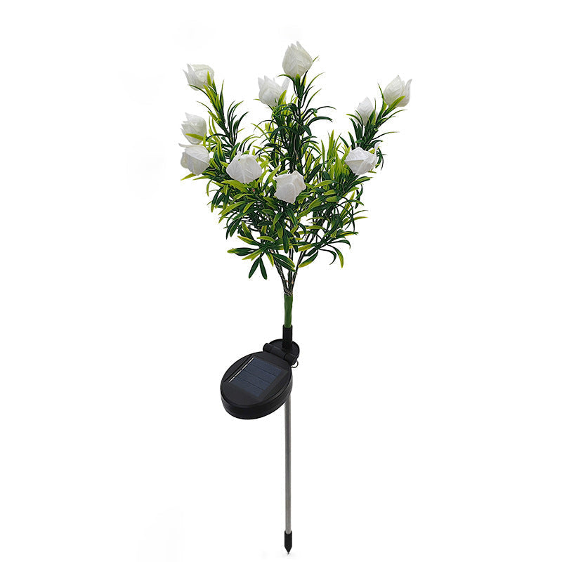 Contemporary Waterproof Imitation Gardenia LED Solar Lawn Light for Outdoor Patio