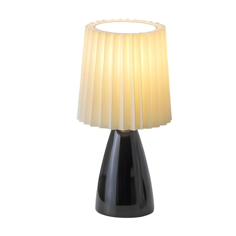 12" Pleated Shade Dimmable Glass Table Lamp - Stylish Lighting for Home Decor