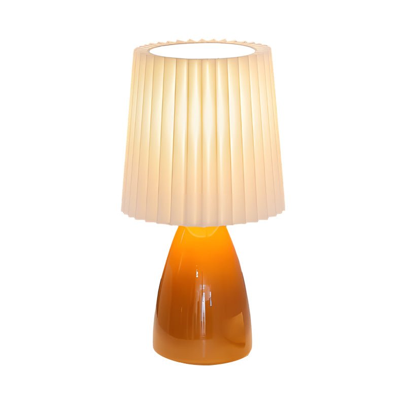 12" Pleated Shade Dimmable Glass Table Lamp - Stylish Lighting for Home Decor