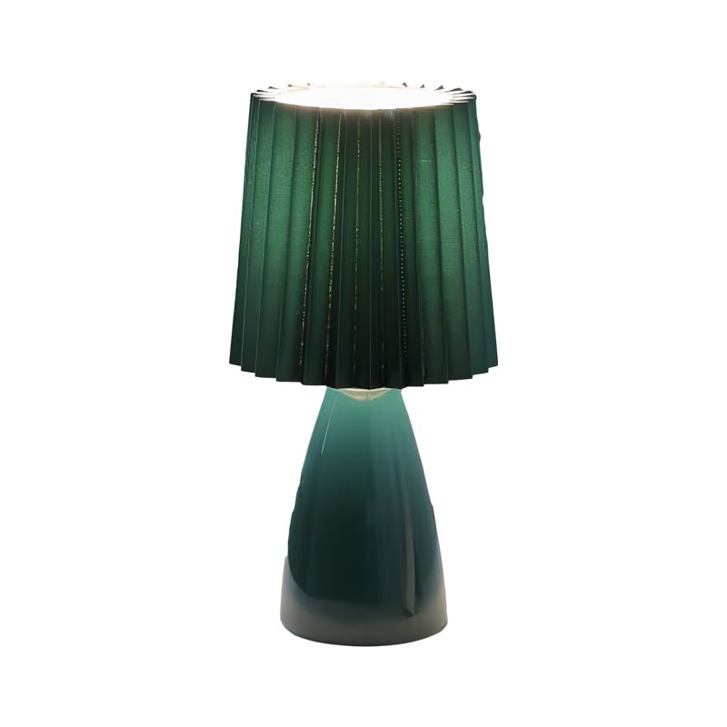12" Pleated Shade Dimmable Glass Table Lamp - Stylish Lighting for Home Decor
