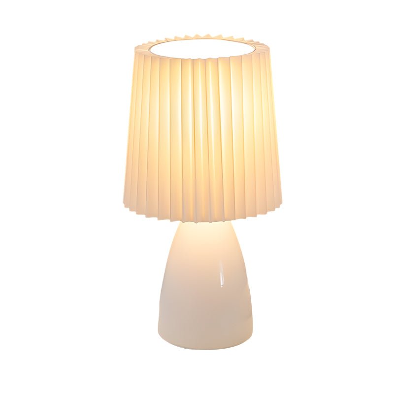 12" Pleated Shade Dimmable Glass Table Lamp - Stylish Lighting for Home Decor