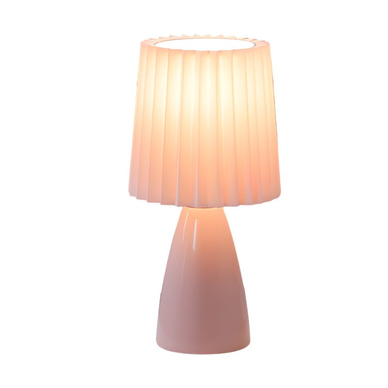 12" Pleated Shade Dimmable Glass Table Lamp - Stylish Lighting for Home Decor