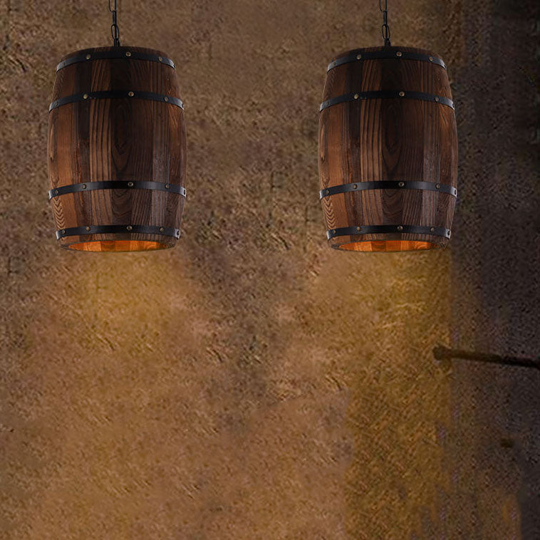 Rustic Round Iron Wood Wine Barrel Pendant Light for Dining Room

Elevate your dining space with this charming rustic pendant light inspired by traditional wine barrels. This 1-light fixture features a beautifully crafted round iron design paired with aut