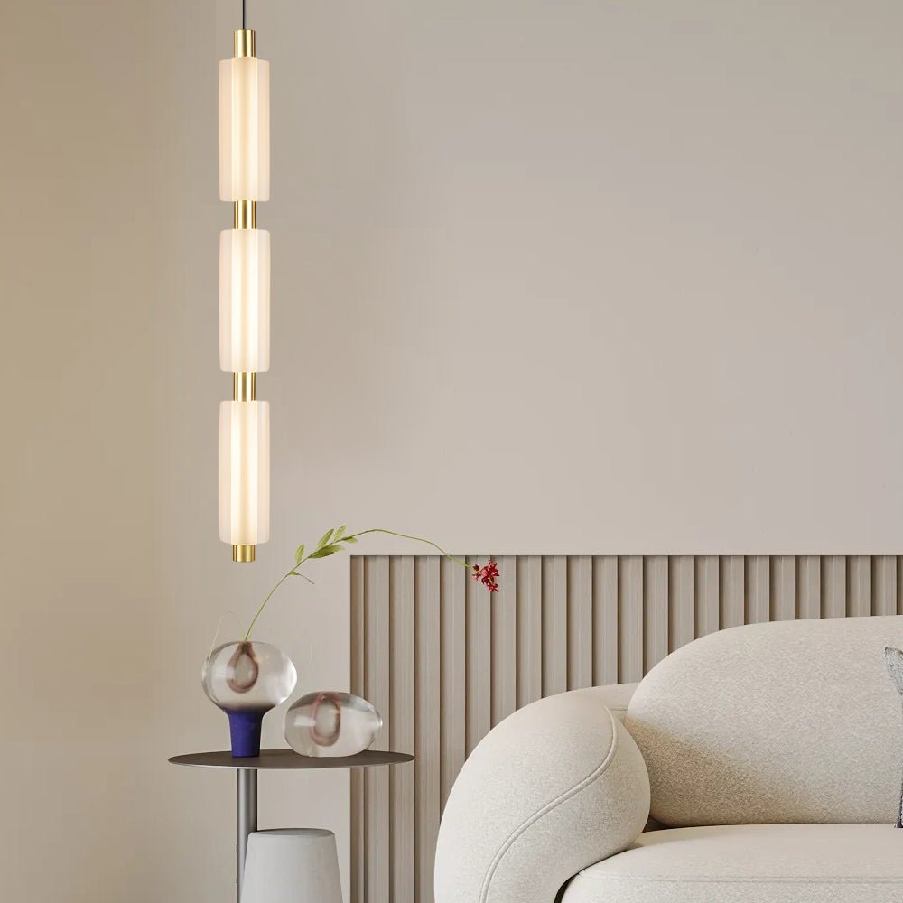 Modern Acrylic Cylinder Pendant Lights - Gold/Black Hanging Lamp