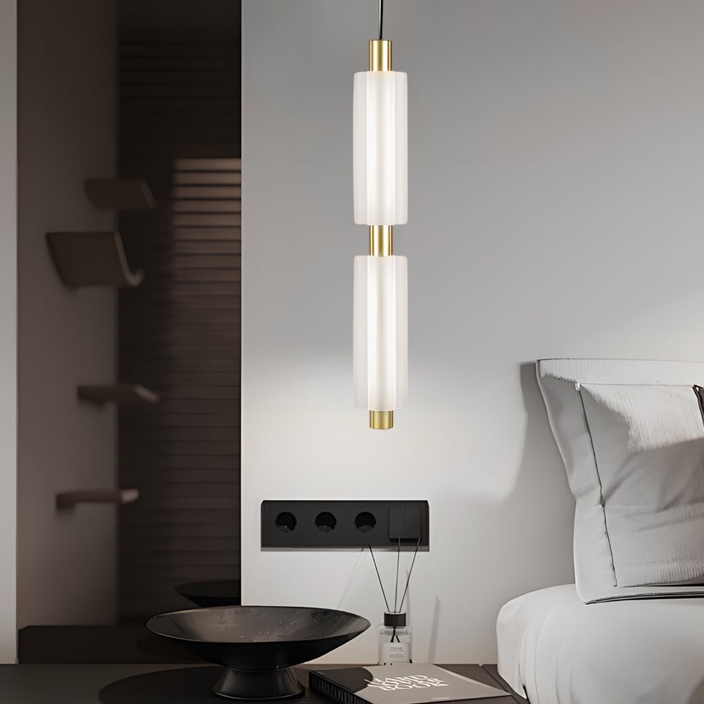 Modern Acrylic Cylinder Pendant Lights - Gold/Black Hanging Lamp