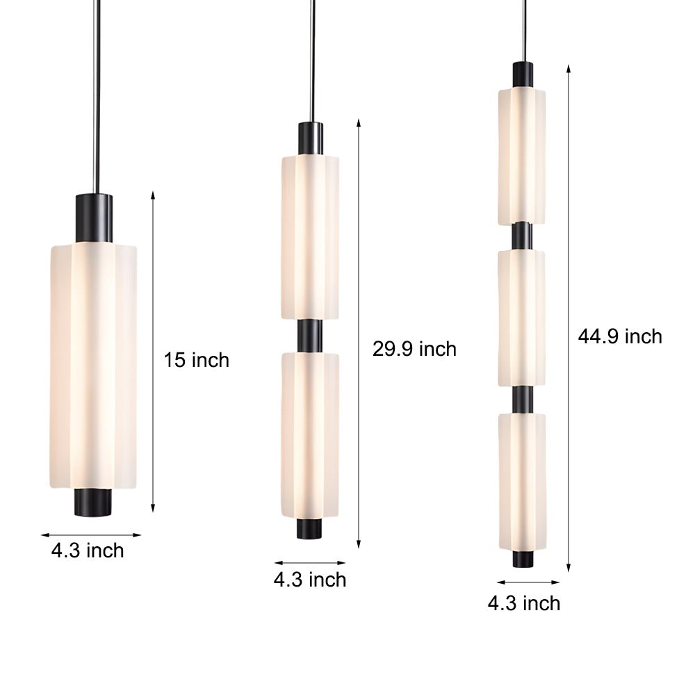 Modern Acrylic Cylinder Pendant Lights - Gold/Black Hanging Lamp