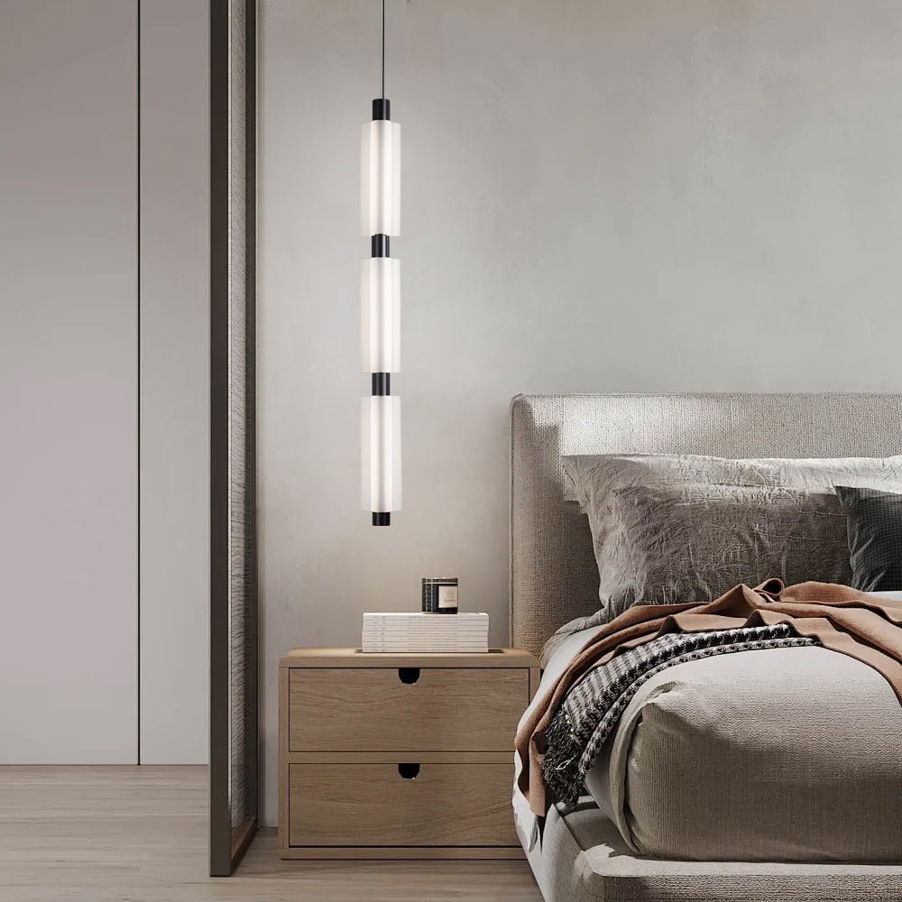 Modern Acrylic Cylinder Pendant Lights - Gold/Black Hanging Lamp