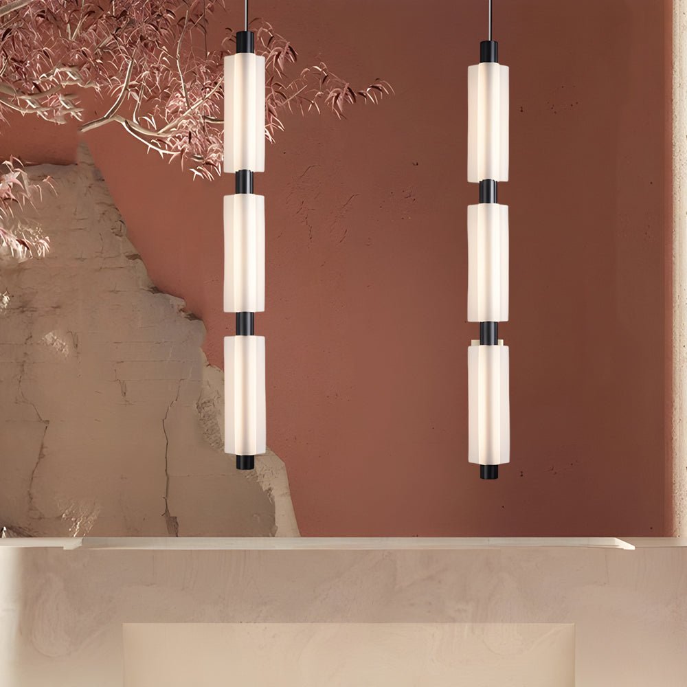 Modern Acrylic Cylinder Pendant Lights - Gold/Black Hanging Lamp