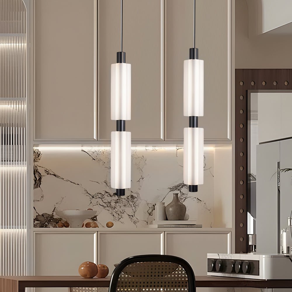Modern Acrylic Cylinder Pendant Lights - Gold/Black Hanging Lamp