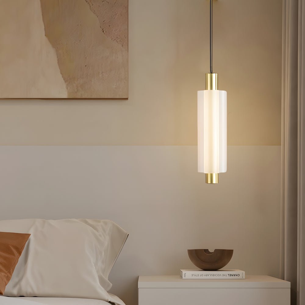 Modern Acrylic Cylinder Pendant Lights - Gold/Black Hanging Lamp