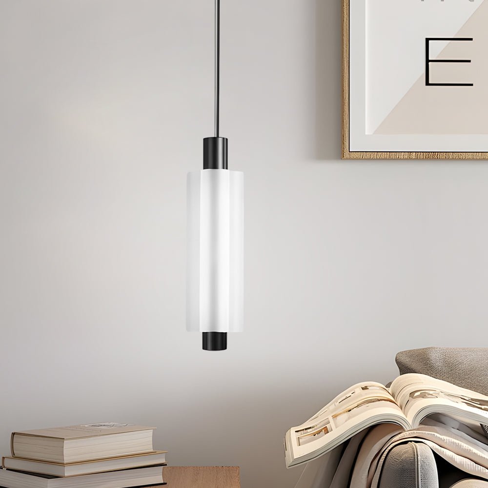 Modern Acrylic Cylinder Pendant Lights - Gold/Black Hanging Lamp