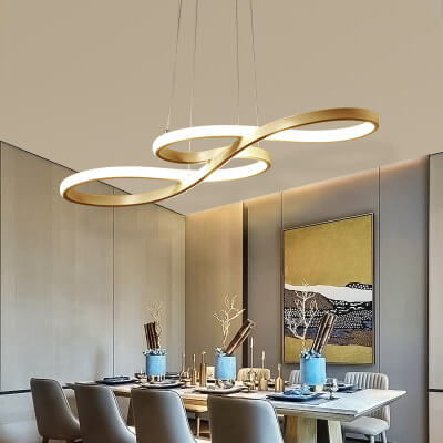 Modern Double-Sided Twist LED Chandelier | 1-Light Hanging Light Fixture