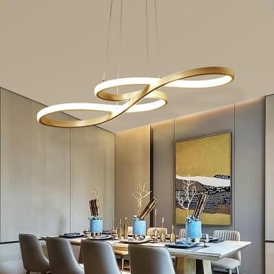 Modern Double-Sided Twist LED Chandelier | 1-Light Hanging Light Fixture
