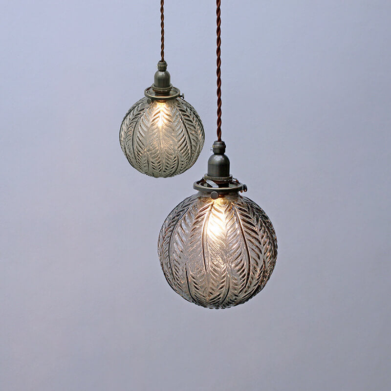 Retro Lotus Glass 1-Light Globe Pendant Light