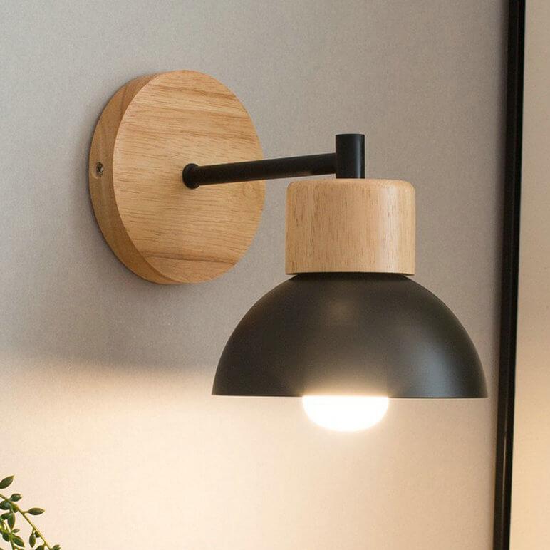 Nordic Wood Metal 1-Light Wall Sconce – Modern Scandinavian Design Lighting