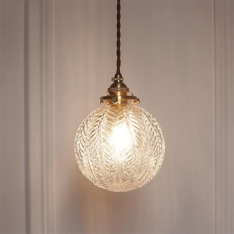 Retro Lotus Glass 1-Light Globe Pendant Light